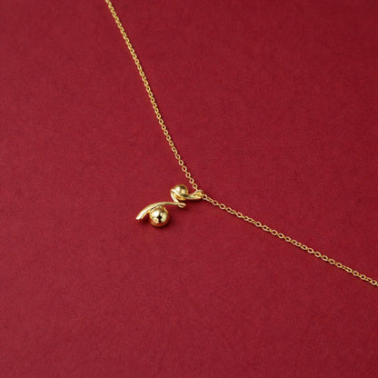 Minimal Gold Abstract Pendant Necklace - Anirudh Jewels