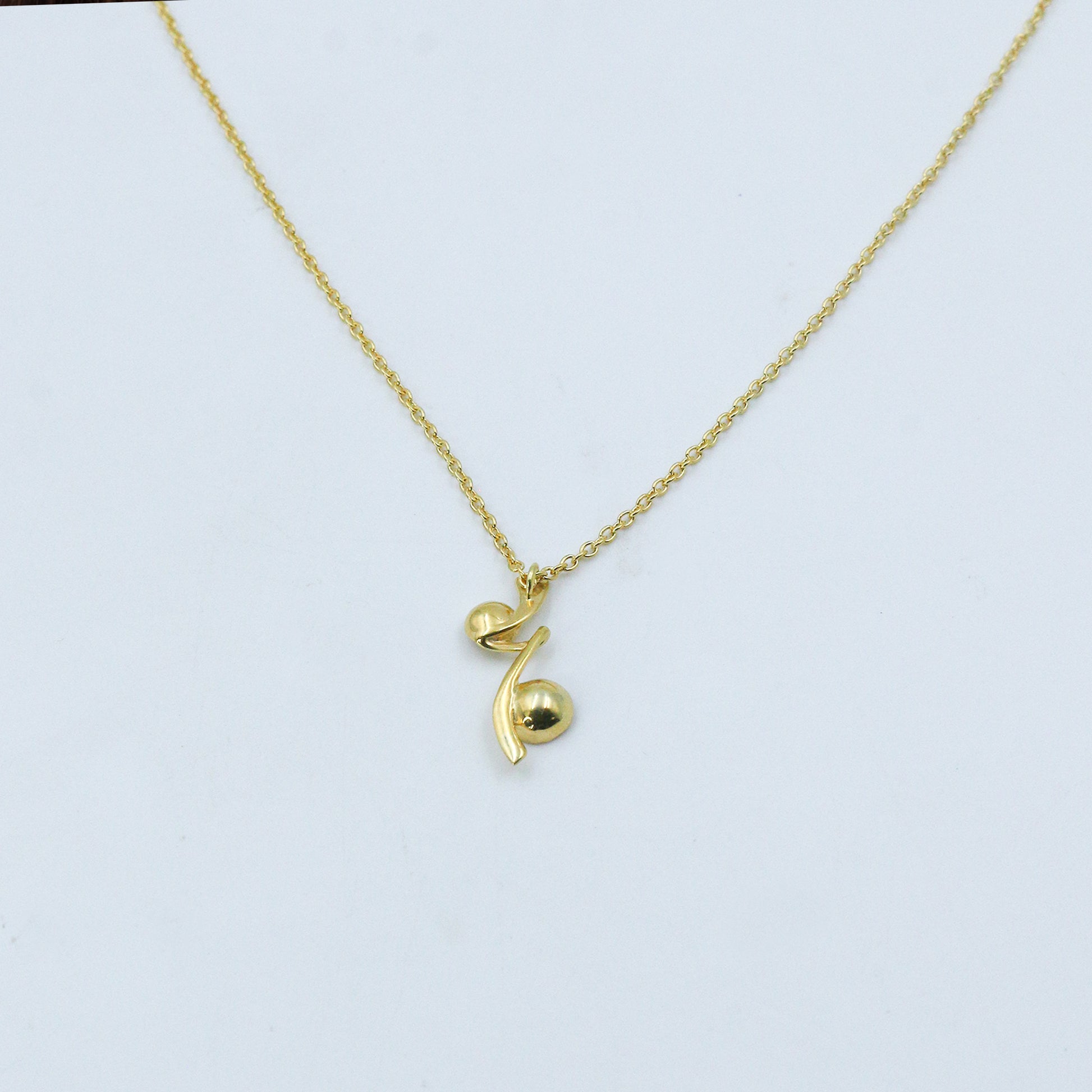 Minimal Gold Abstract Pendant Necklace - Anirudh Jewels