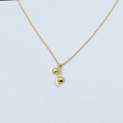 Minimal Gold Abstract Pendant Necklace - Anirudh Jewels