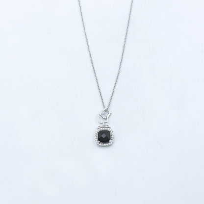 Black Onyx Diamond Gold Pendant Necklace - Anirudh Jewels