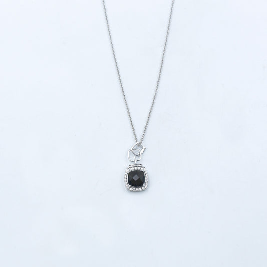 Black Onyx Diamond Gold Pendant Necklace - Anirudh Jewels