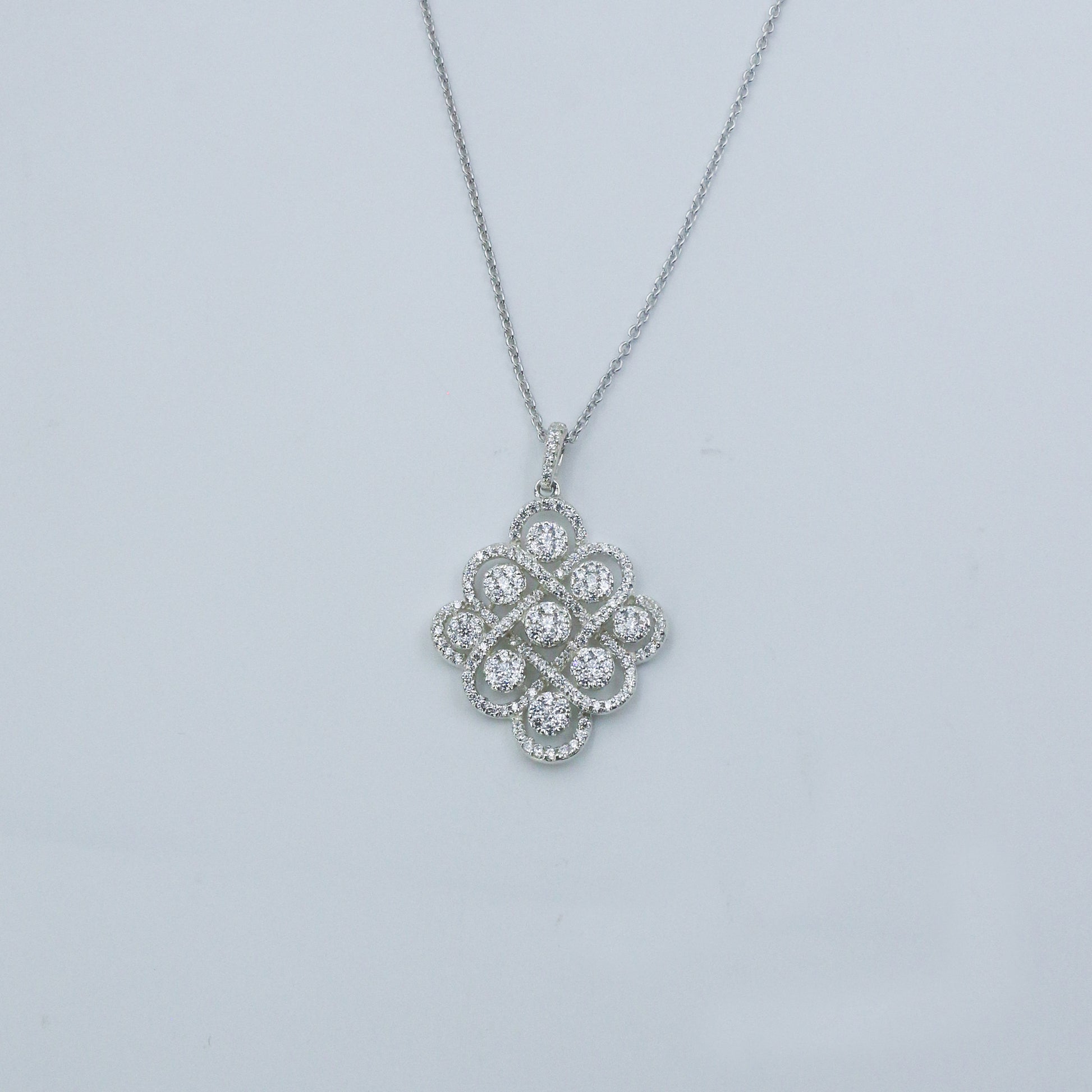 Luxury Diamond Cluster Gold Pendant for Women – Statement Designer Pendant Necklace - Anirudh Jewels