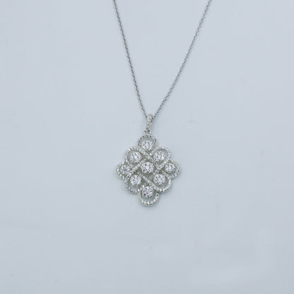 Luxury Diamond Cluster Gold Pendant for Women – Statement Designer Pendant Necklace - Anirudh Jewels