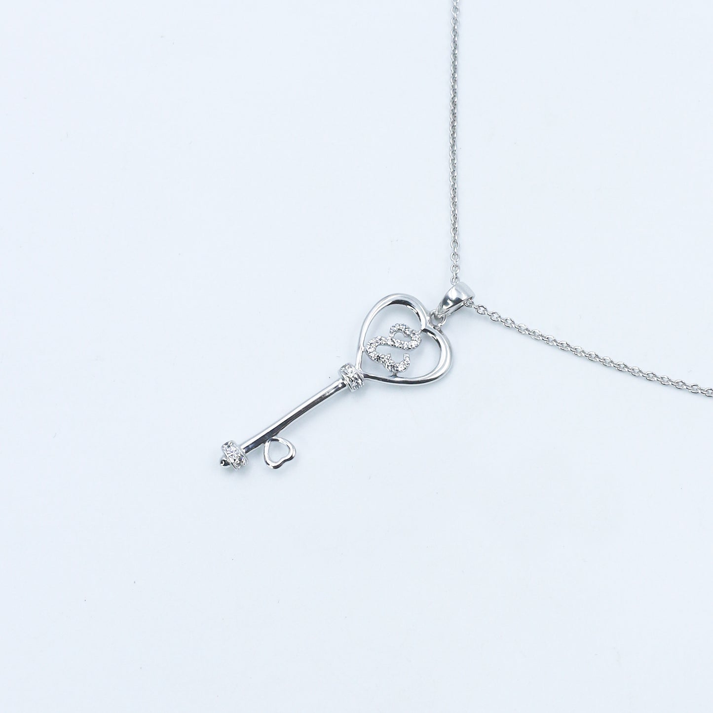 Key Heart Diamond Gold Pendant Necklace - Anirudh Jewels