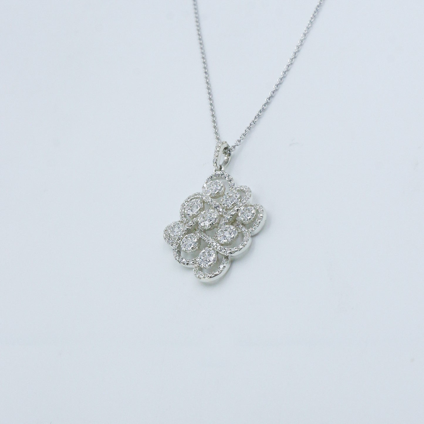 Luxury Diamond Cluster Gold Pendant for Women – Statement Designer Pendant Necklace - Anirudh Jewels