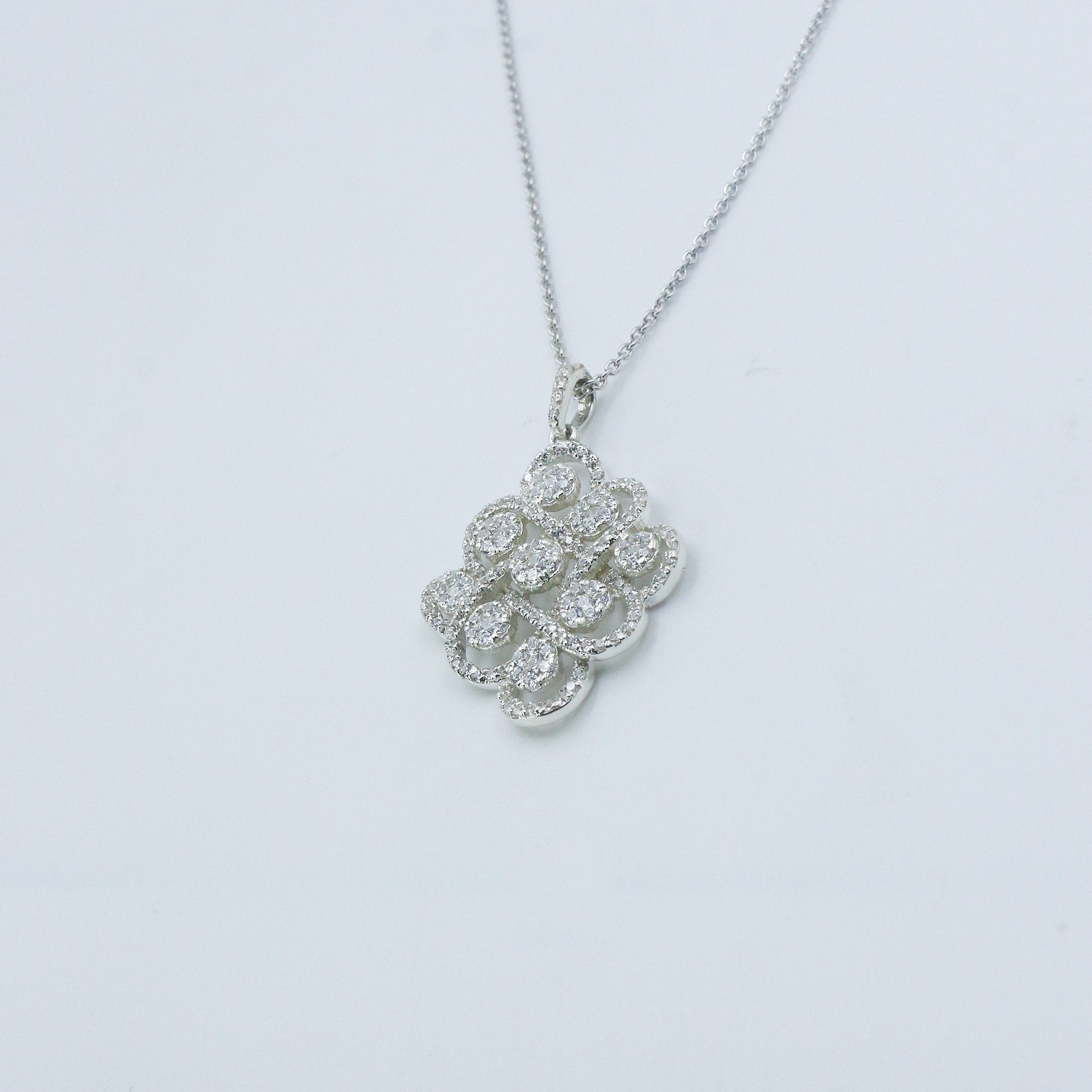 Luxury Diamond Cluster Gold Pendant for Women – Statement Designer Pendant Necklace - Anirudh Jewels