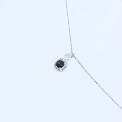 Black Onyx Diamond Gold Pendant Necklace - Anirudh Jewels