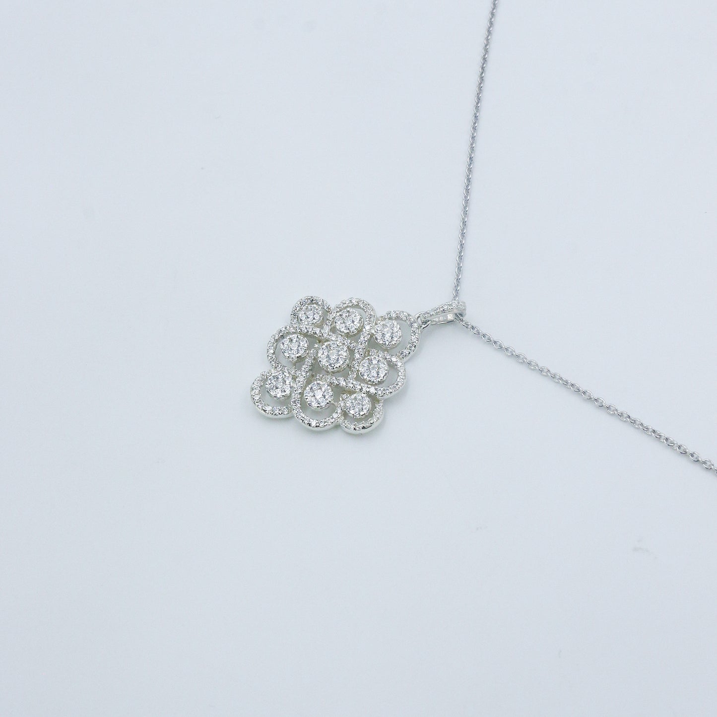Luxury Diamond Cluster Gold Pendant for Women – Statement Designer Pendant Necklace - Anirudh Jewels