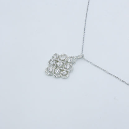 Luxury Diamond Cluster Gold Pendant for Women – Statement Designer Pendant Necklace - Anirudh Jewels
