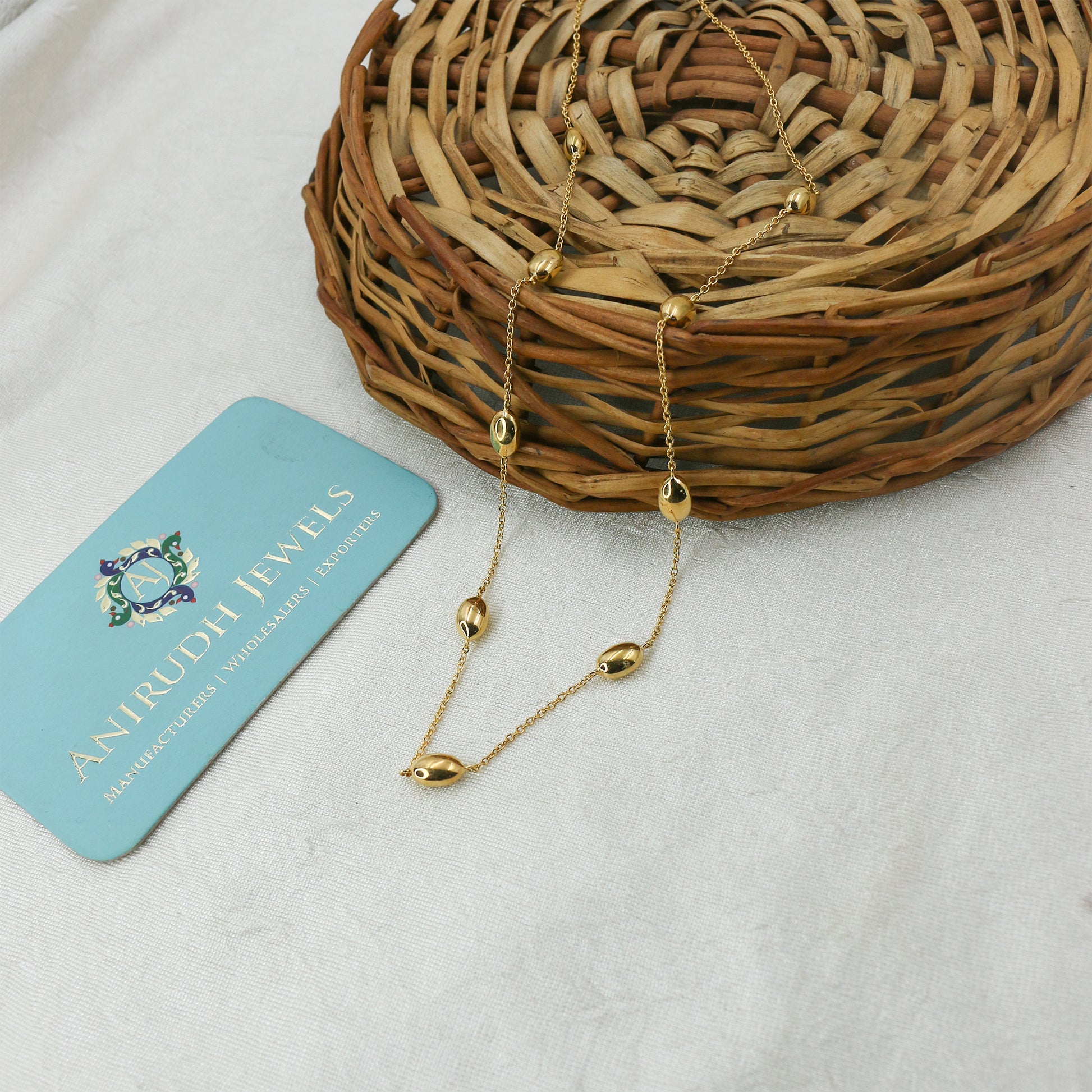 Minimal Gold Station Necklace - Anirudh Jewels