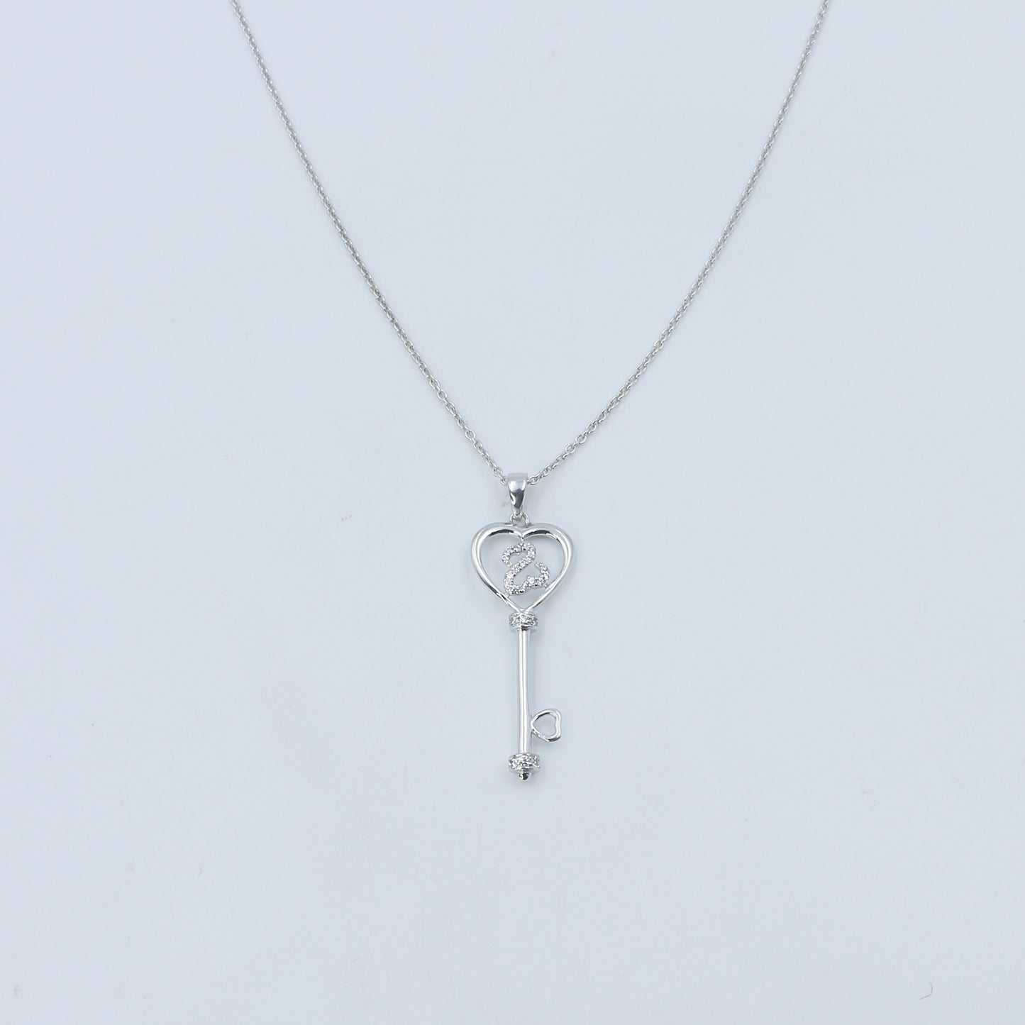 Key Heart Diamond Gold Pendant Necklace - Anirudh Jewels