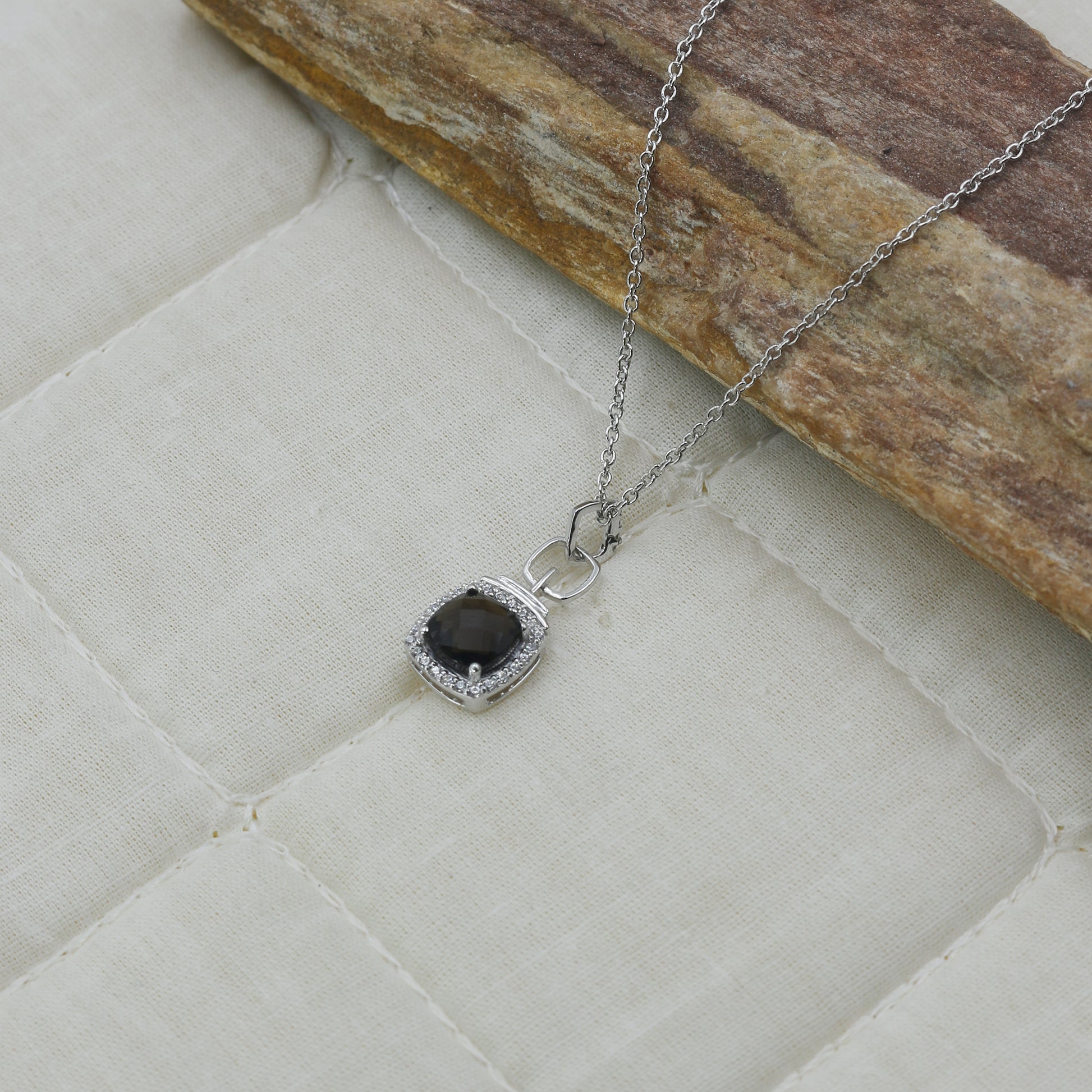 Black Onyx Diamond Gold Pendant Necklace - Anirudh Jewels