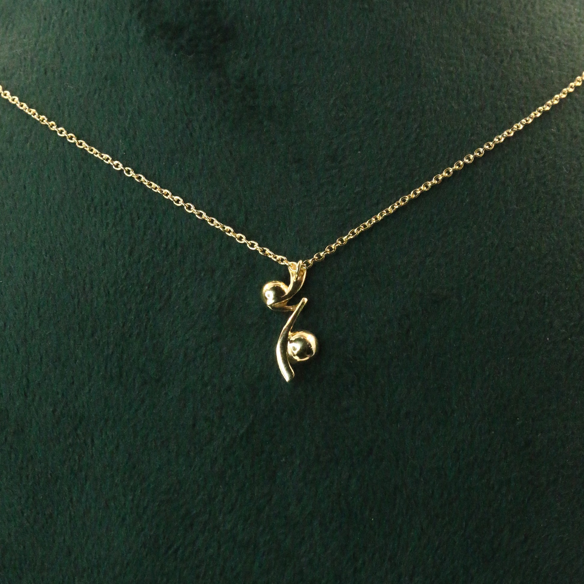 Minimal Gold Abstract Pendant Necklace - Anirudh Jewels