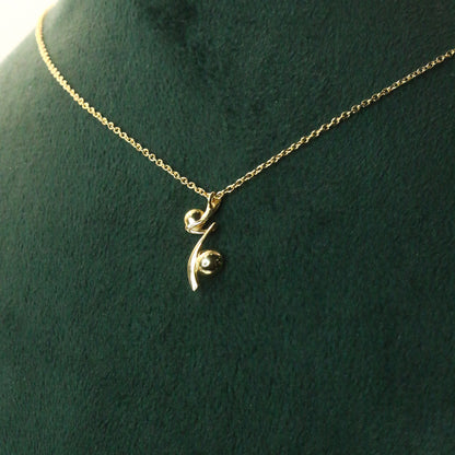 Minimal Gold Abstract Pendant Necklace - Anirudh Jewels