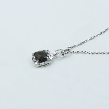 Black Onyx Diamond Gold Pendant Necklace - Anirudh Jewels