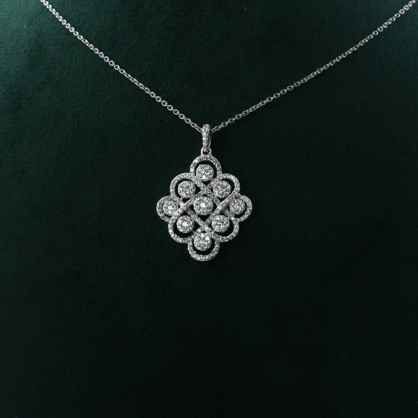 Luxury Diamond Cluster Gold Pendant for Women – Statement Designer Pendant Necklace - Anirudh Jewels