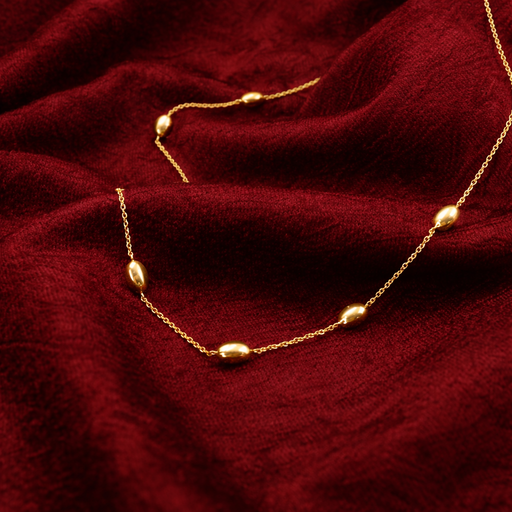 Minimal Gold Station Necklace - Anirudh Jewels