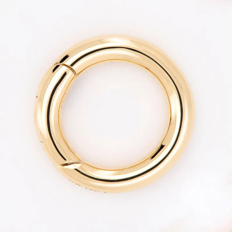 Minimalist Round Gold Lock Charm – Circular Lock Pendant - Anirudh Jewels