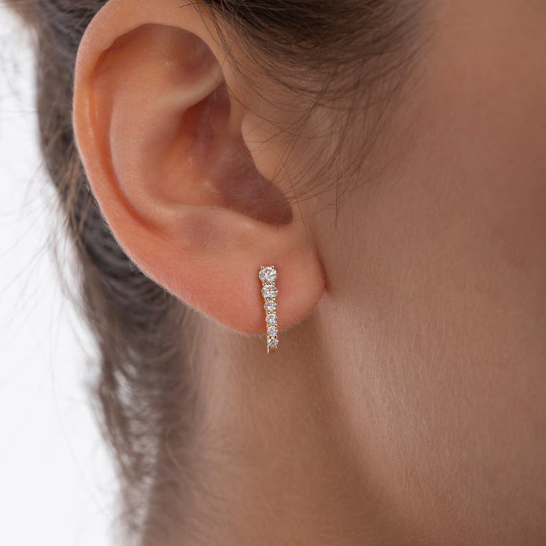 Blue Sapphire Hoop Earrings for Women – Luxury Gold Gemstone Hoop Earrings - Anirudh Jewels