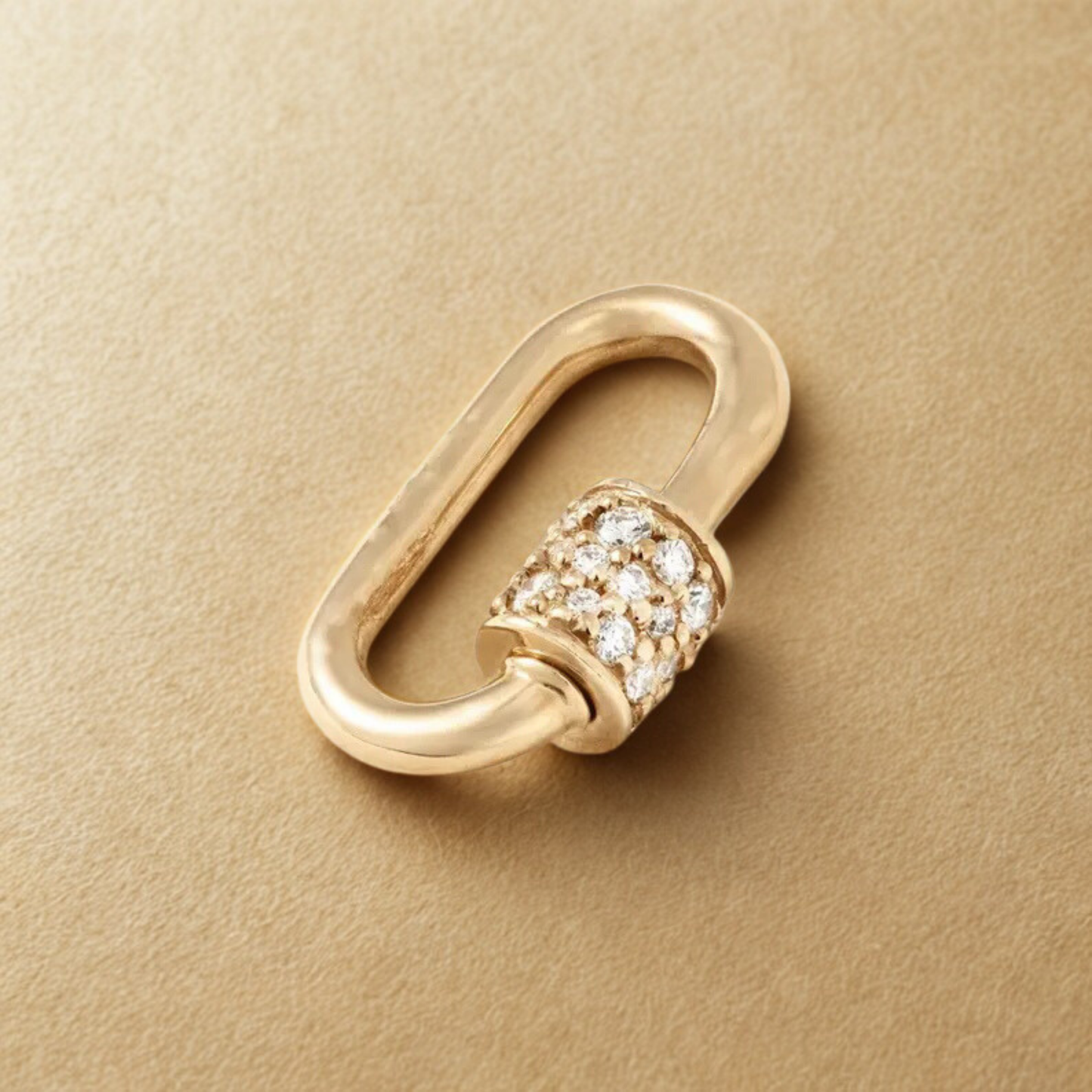 Diamond Paperclip Gold Lock Pendant – CVD Diamond Lock - Anirudh Jewels