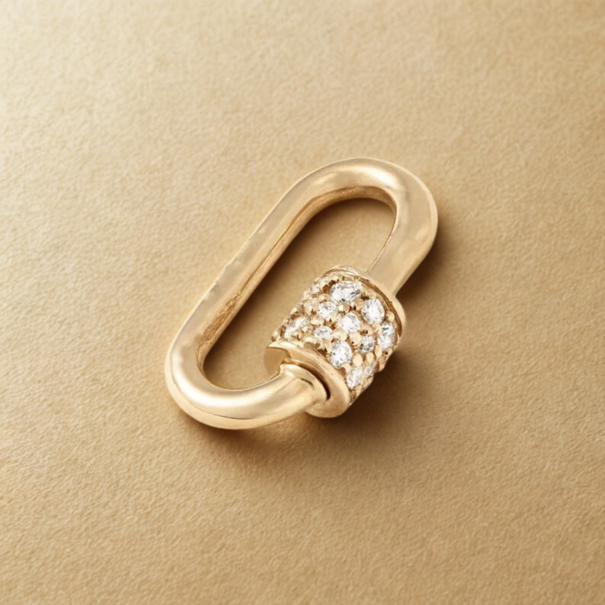 Diamond Paperclip Gold Lock Pendant – CVD Diamond Lock - Anirudh Jewels