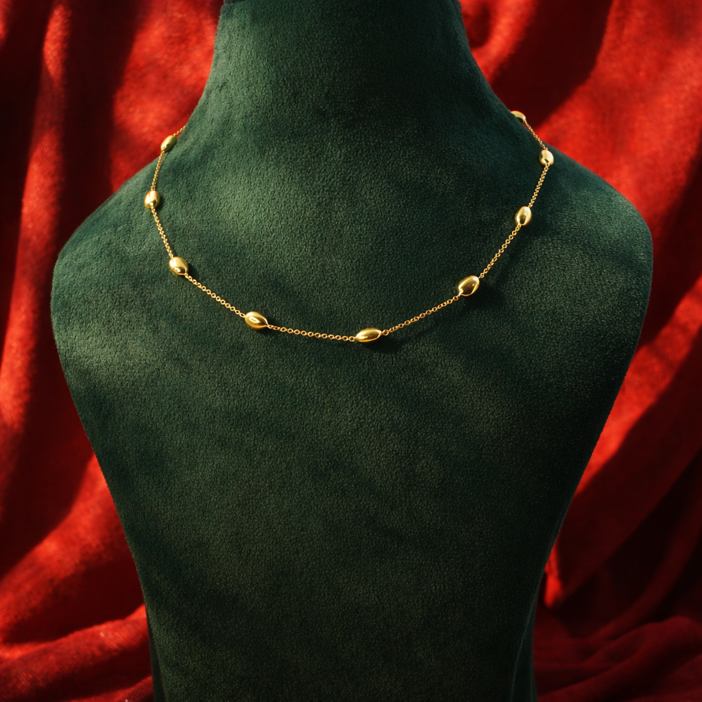 Minimal Gold Station Necklace - Anirudh Jewels
