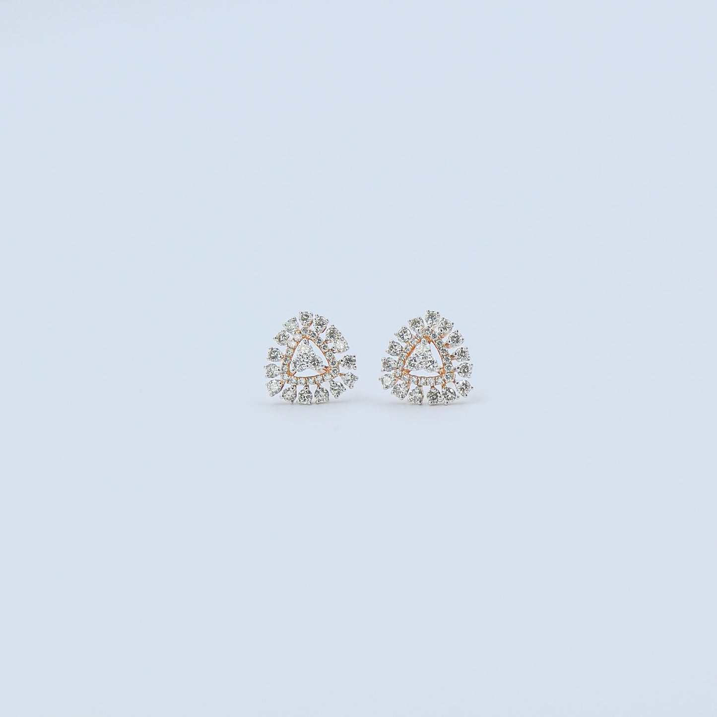 Diamond Pear-Shaped Halo Stud Earrings