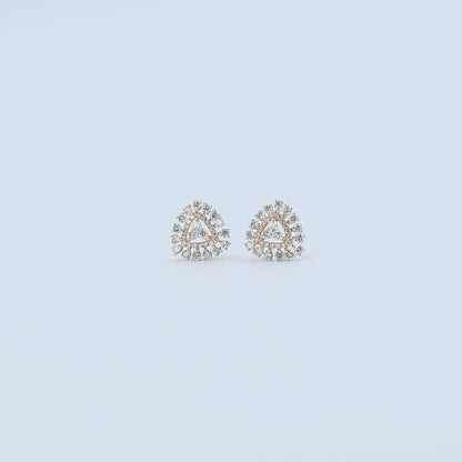 Diamond Pear-Shaped Halo Stud Earrings