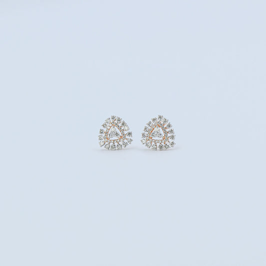 Diamond Pear-Shaped Halo Stud Earrings