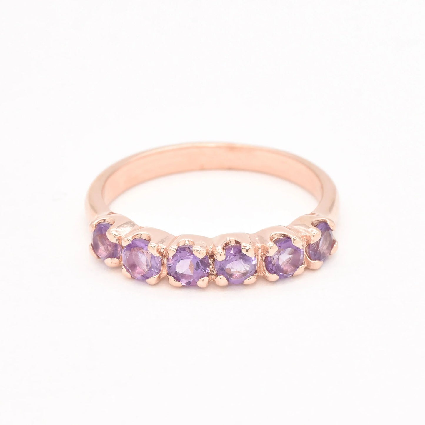 Rose Gold Amethyst Pave Eternity Band