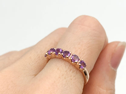 Rose Gold Amethyst Pave Eternity Band