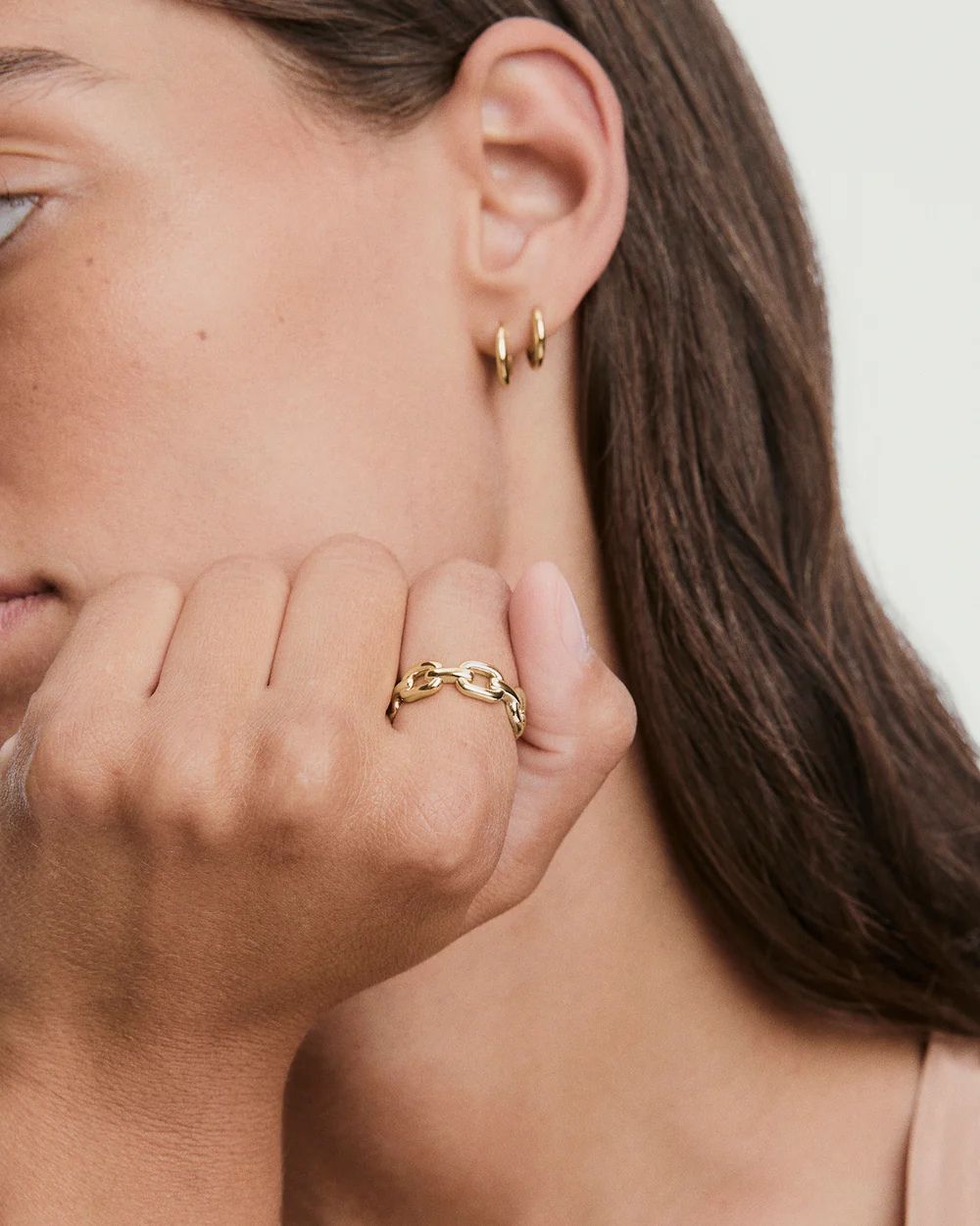 Interlocked Cuban Link Gold Ring – 6.5mm Statement Band - Anirudh Jewels