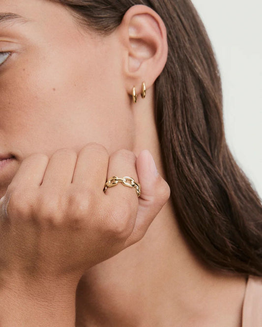 Interlocked Cuban Link Gold Ring – 6.5mm Statement Band - Anirudh Jewels