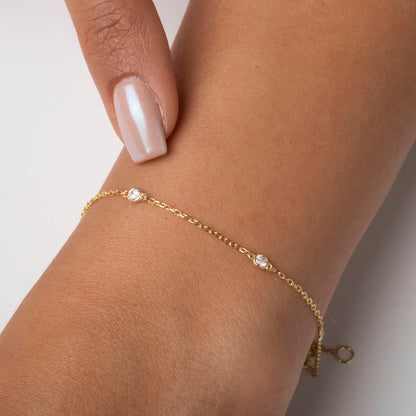 Petite CVD Diamond Station Bracelet