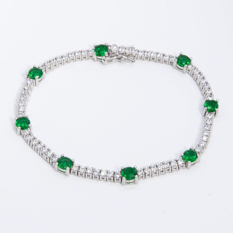 Sapphire & Diamond Grand Tennis Bracelet