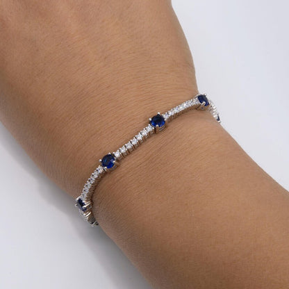 Sapphire & Diamond Grand Tennis Bracelet