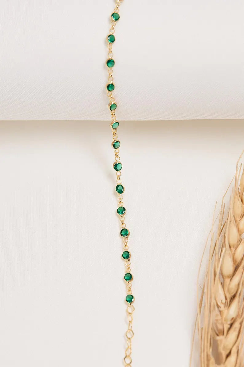 Emerald Tennis Gold Bracelet – 3.5ct Natural Emerald Fine Jewelry - Anirudh Jewels