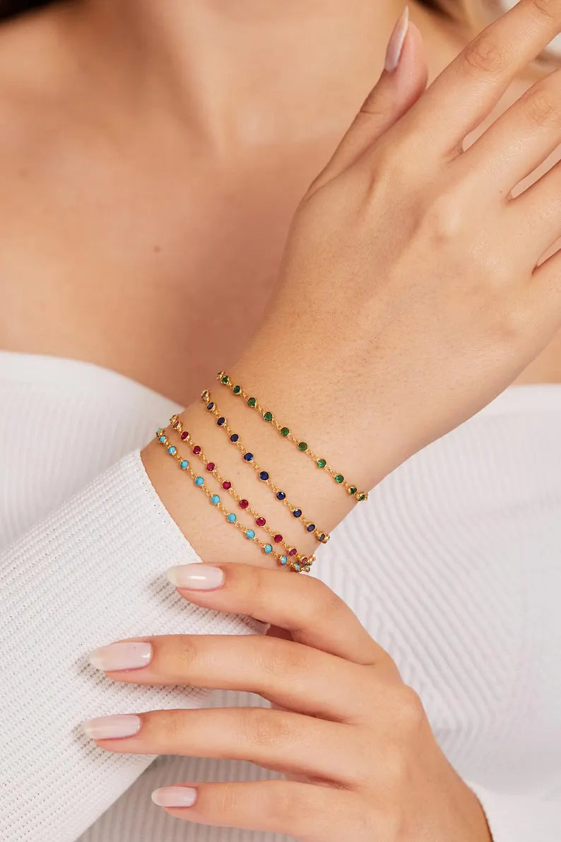 Emerald Tennis Gold Bracelet – 3.5ct Natural Emerald Fine Jewelry - Anirudh Jewels
