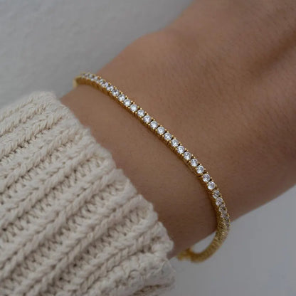 Diamond Tennis Gold Bracelet – 7 Inch CVD EF-VVS Lab Diamond - Anirudh Jewels