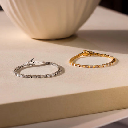 Baguette Statement Diamond Tennis Bracelet