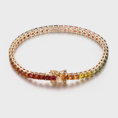 Rainbow Sapphire Luxury Tennis Bracelet