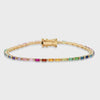 Baguette Multi-Gemstone Rainbow Bracelet