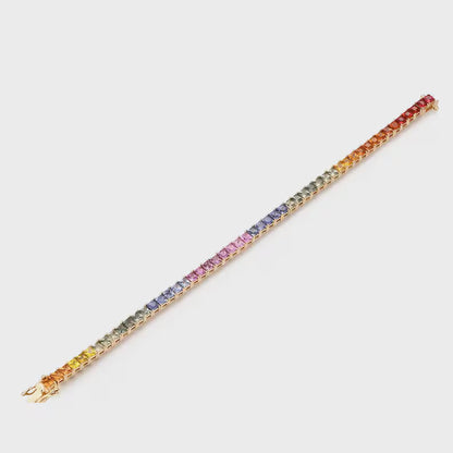Rainbow Sapphire Luxury Tennis Bracelet