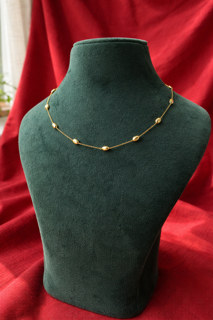Minimal Gold Station Necklace - Anirudh Jewels