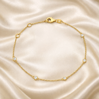 Petite CVD Diamond Station Bracelet