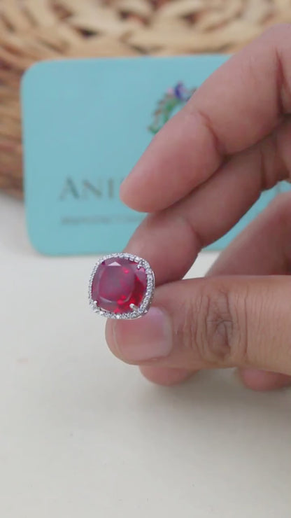 Ruby Diamond Stud Earrings