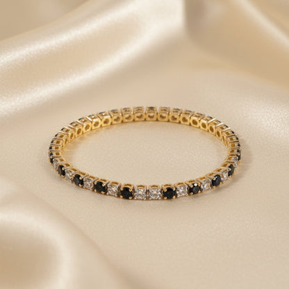 Natural Blue Sapphire & Diamond Tennis Bracelet
