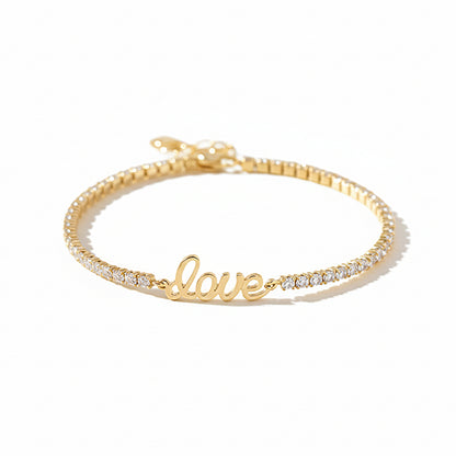 Diamond Love Script Tennis Bracelet