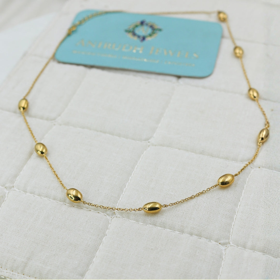 Minimal Gold Station Necklace - Anirudh Jewels