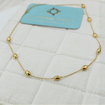 Minimal Gold Station Necklace - Anirudh Jewels